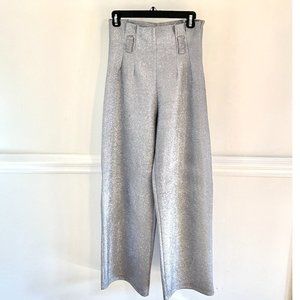 Jaded London Silver Sparkling Waist-high Pants